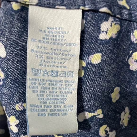 Boden Riviera Button Front Belted Shirt Dress Navy Blue Floral Size 10L - Picture 8 of 9